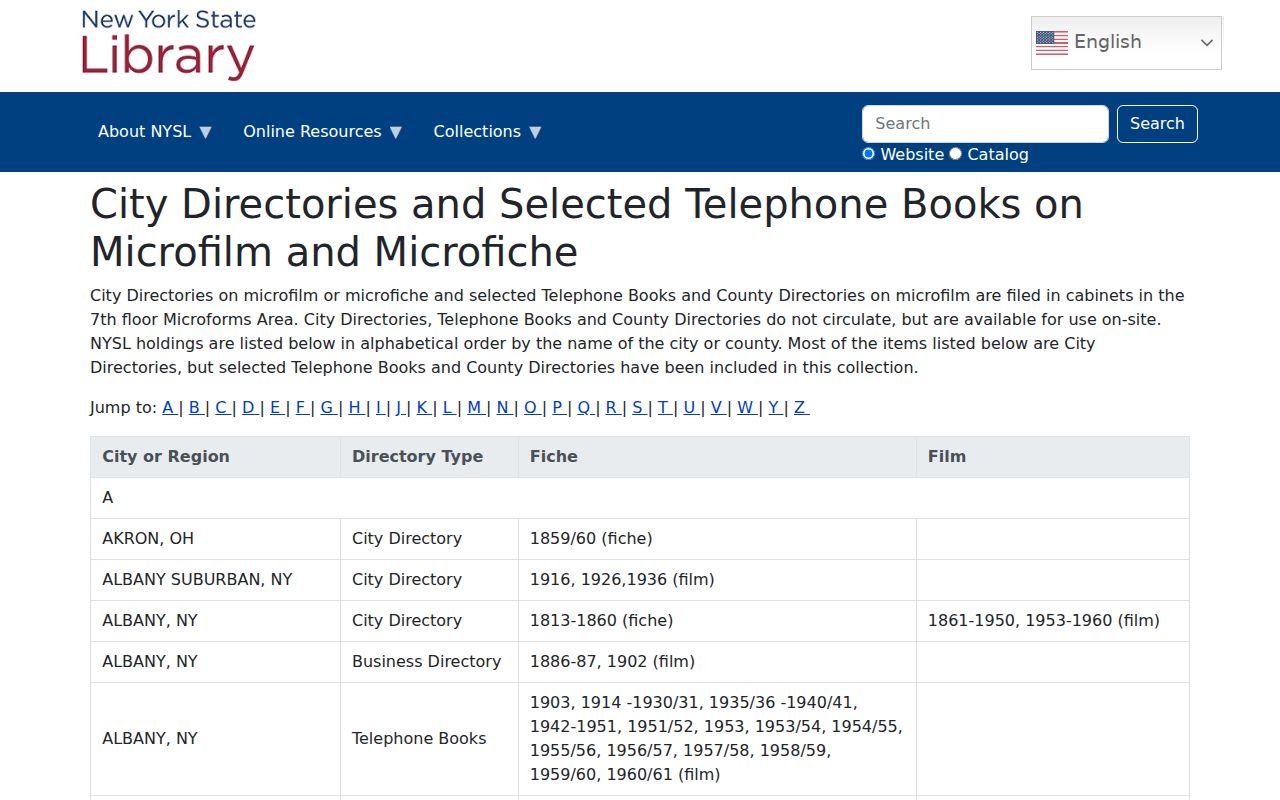 Harrison previous residents research using New York State Library city directory collections