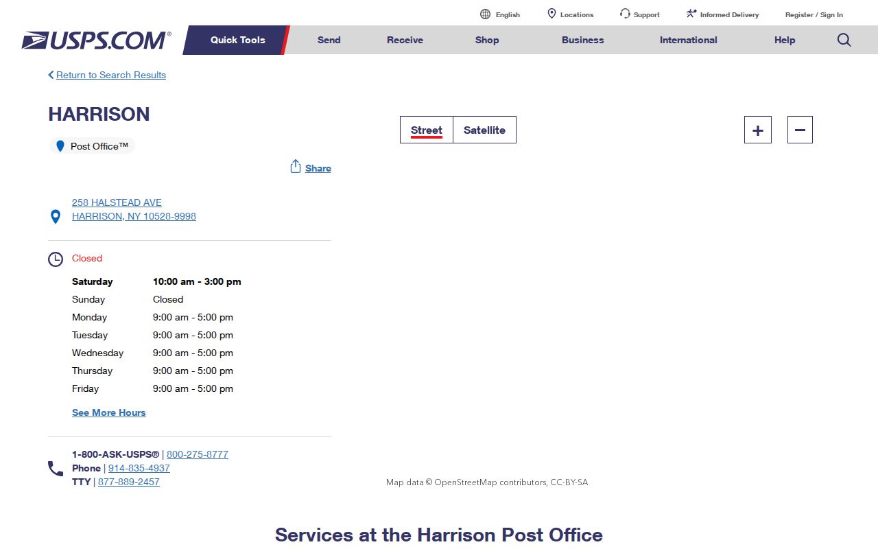 Harrison ZIP code directory USPS Harrison 10528 post office result